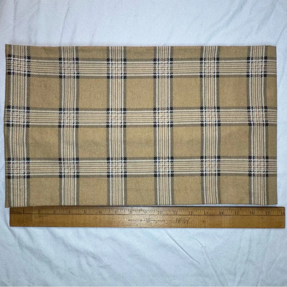 NWOT, Handmade Plaid Tan Flannel Infinity Scarf, Unisex, Soft flannel
